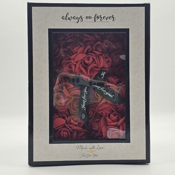 Always And Forever Faux Rose Flower Bear Figure Valentines Day Gift Red 9 in - Picture 2 of 11